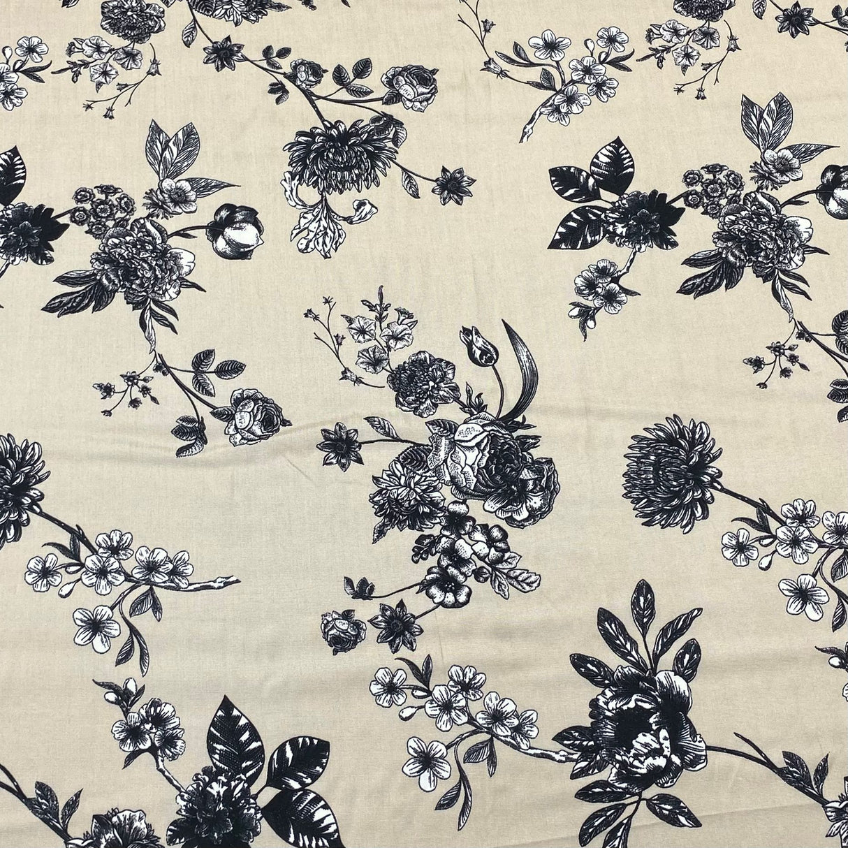 3 Metres Printed Dress Making Viscose- 55" Wide (Sand)