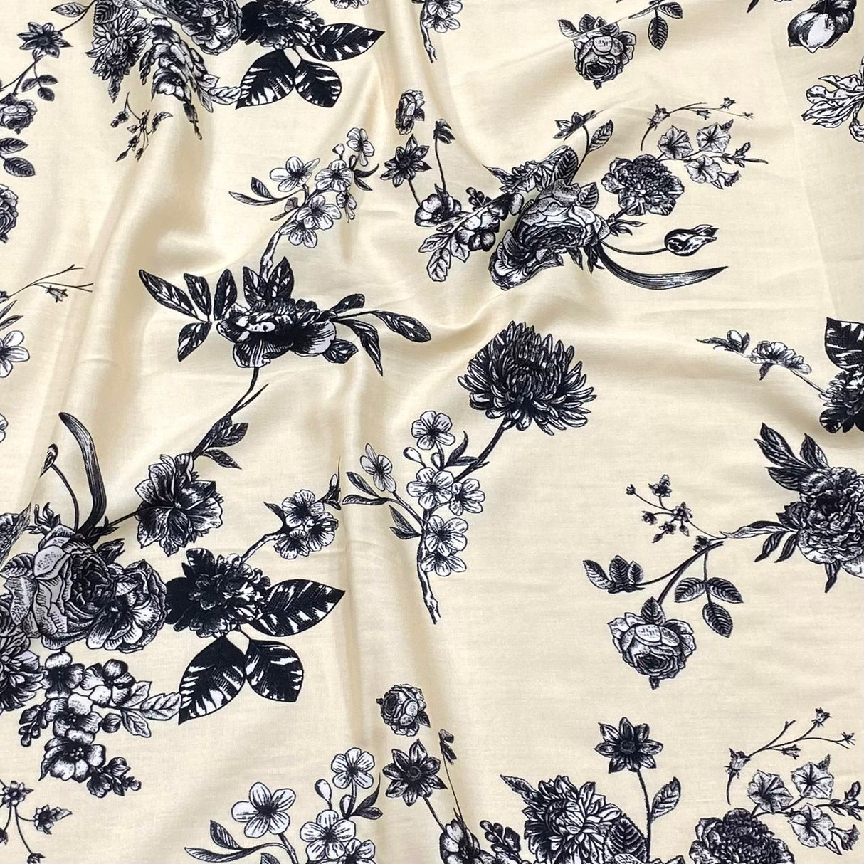 3 Metres Printed Dress Making Viscose- 55" Wide (Fawn)