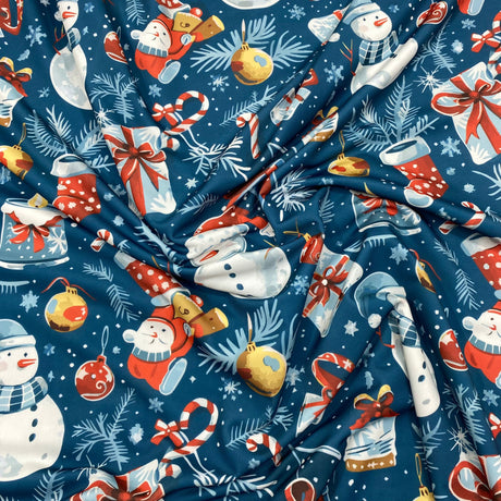 3 Meters Dressmaking Lycra Jersey 55" Wide (Snowman)