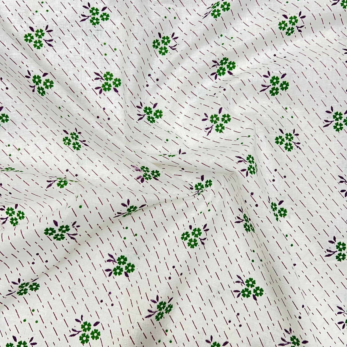 3 Metres Luxury 100% Cotton - 36" Wide - (Green Floral)