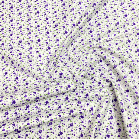 3 Metres Luxury 100% Cotton - 36" Wide - (Purple Ditsy)