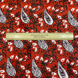 3 Metres Luxury 100% Cotton - 36" Wide - (Red Paisley)