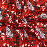 3 Metres Luxury 100% Cotton - 36" Wide - (Red Paisley)