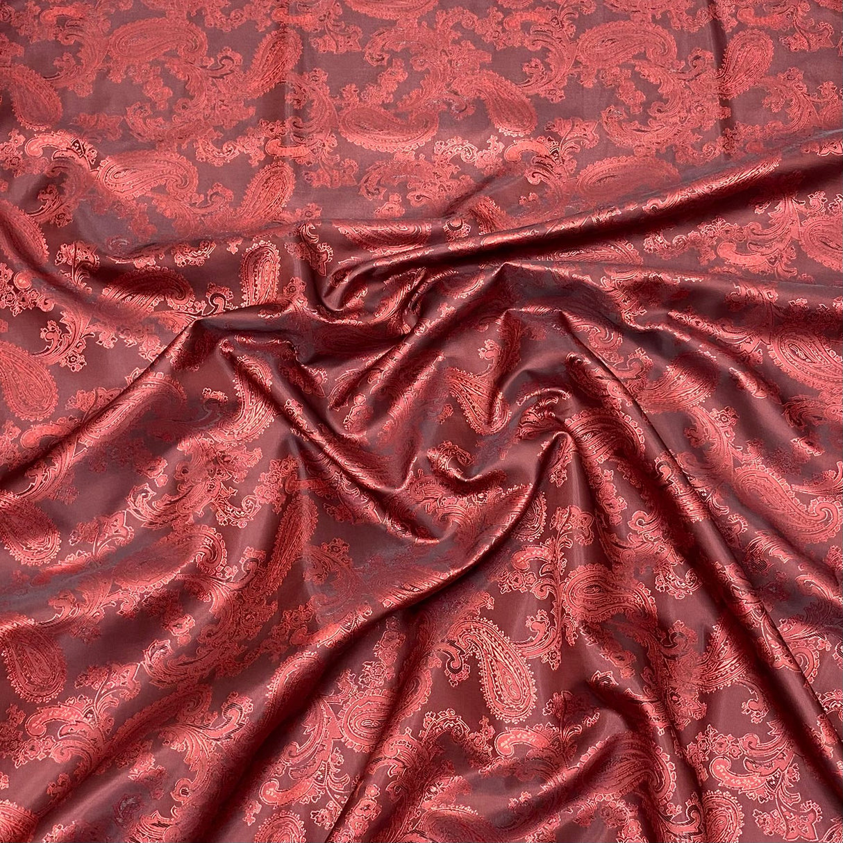 Two Tone Jacquard Fabric 55" (Black & Maroon)