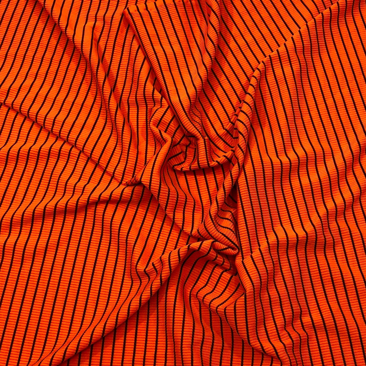 3 Metres Printed Ribbed Jersey 55” Wide - (Orange)