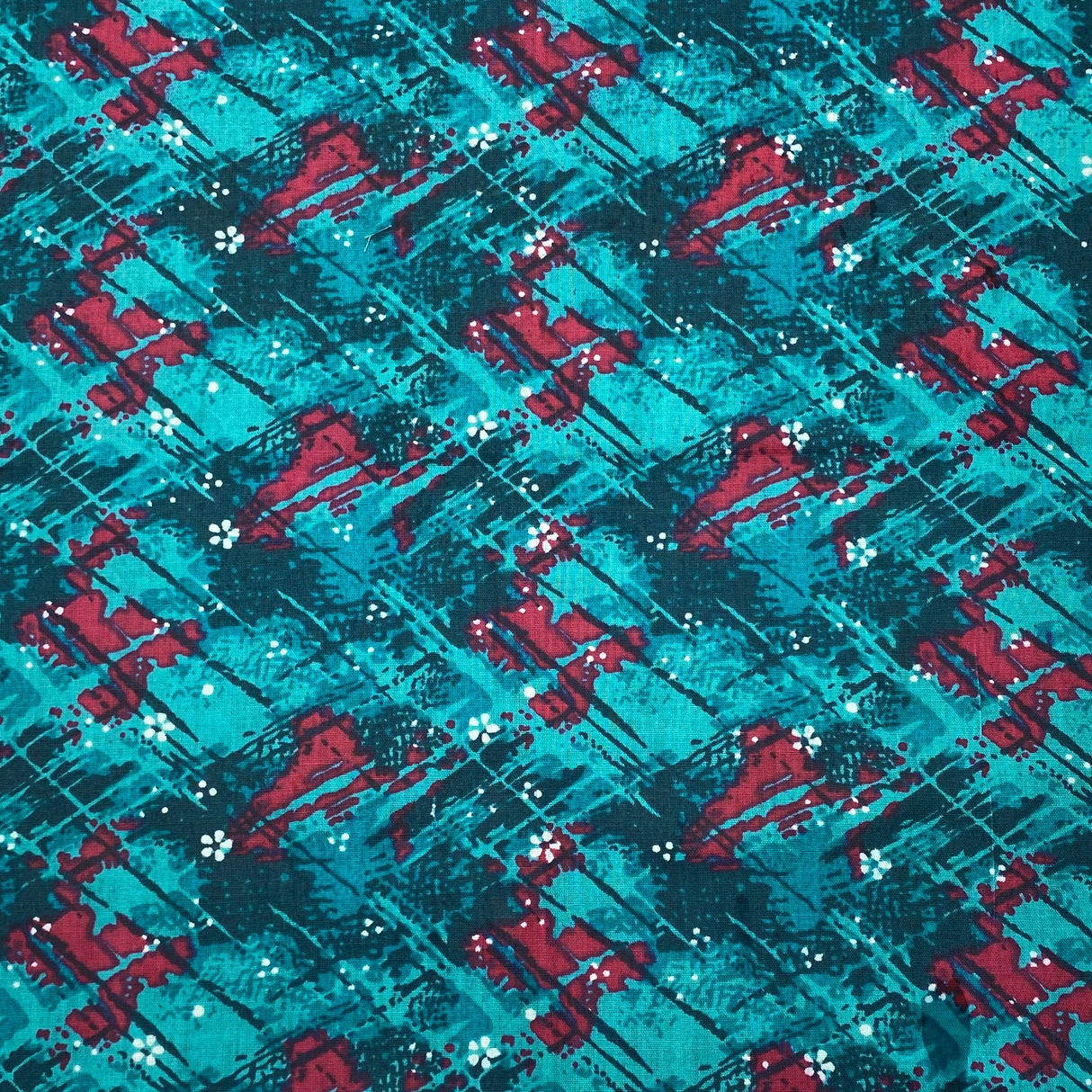 3 Metres Luxury 100% Cotton - 36" Wide - (Turquoise & Pink)