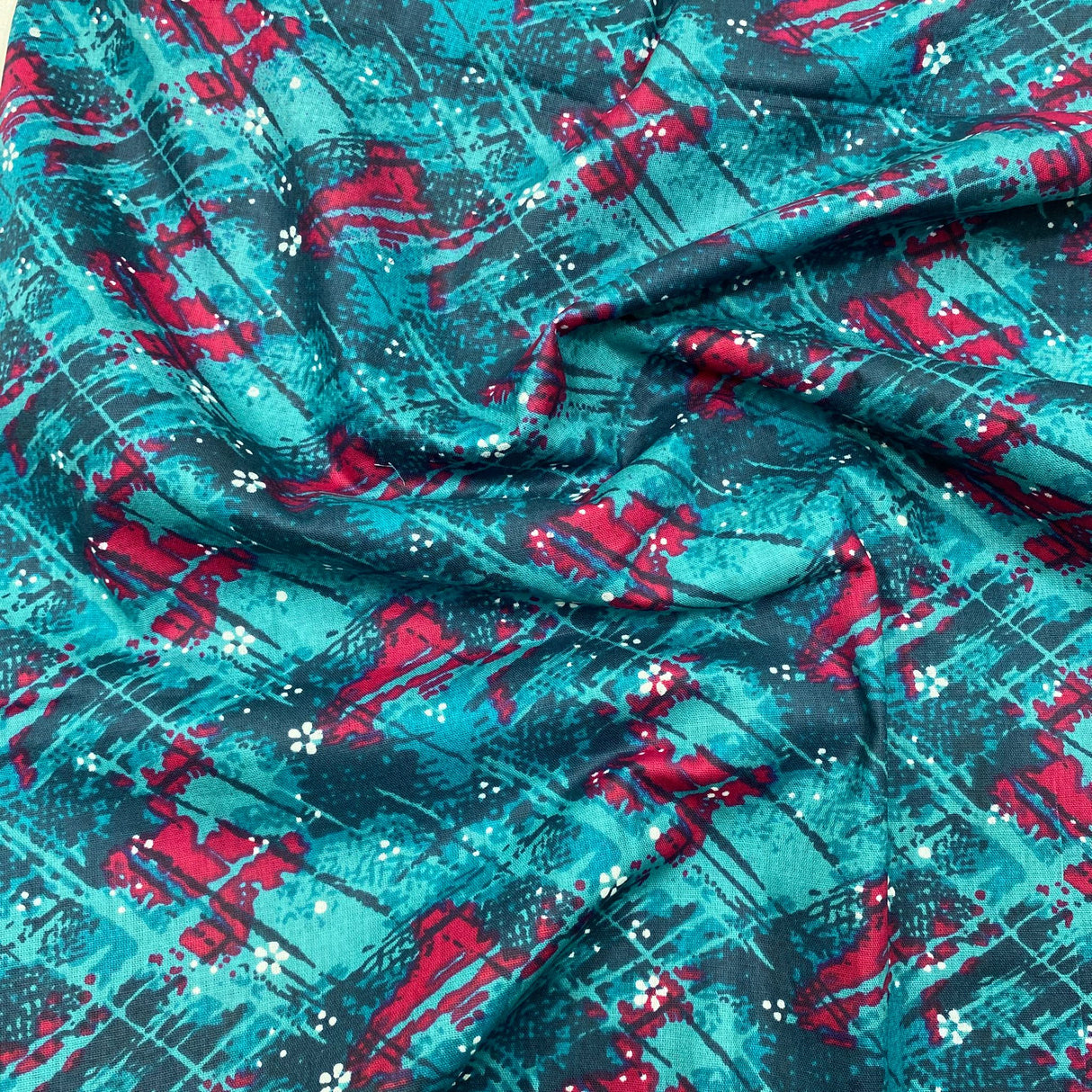 3 Metres Luxury 100% Cotton - 36" Wide - (Turquoise & Pink)