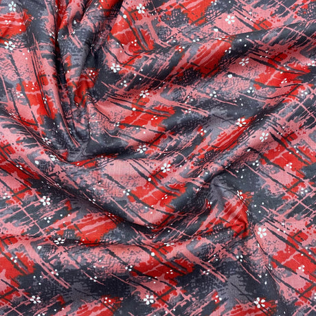 3 Metres Luxury 100% Cotton - 36" Wide - (Red & Black)