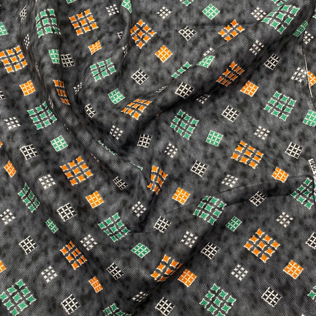 3 Metres Luxury 100% Cotton - 36" Wide - (Black, Green & Orange)