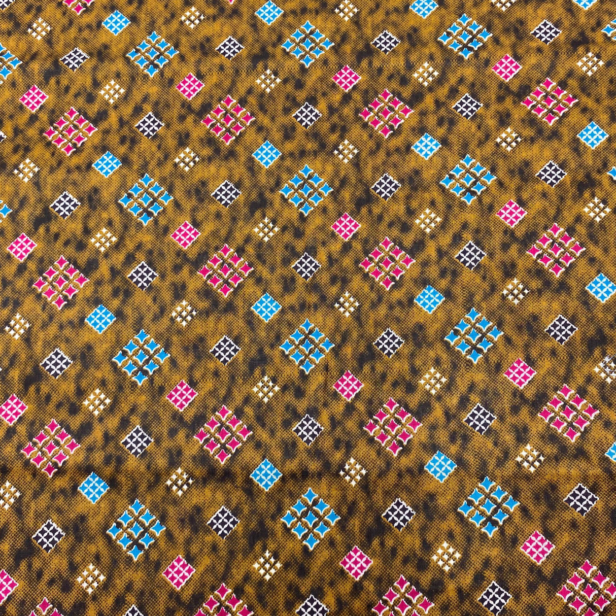 3 Metres Luxury 100% Cotton - 36" Wide - (Brown, Pink & Blue)