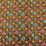 3 Metres Luxury 100% Cotton - 36" Wide - (Brown, Pink & Blue)