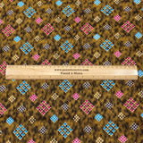 3 Metres Luxury 100% Cotton - 36" Wide - (Brown, Pink & Blue)