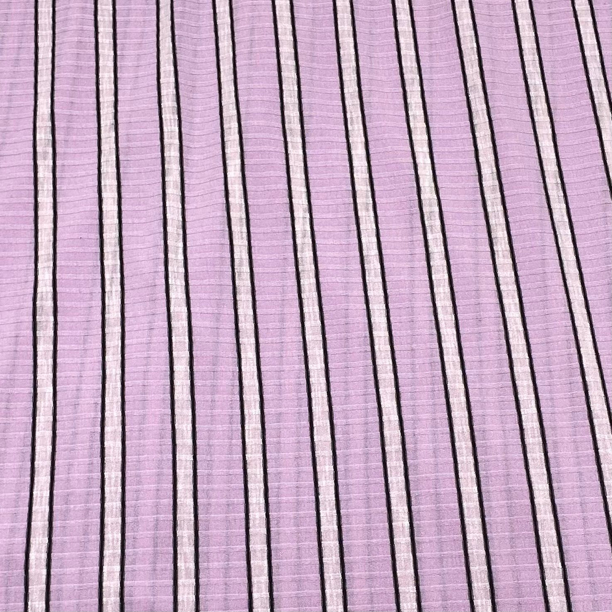 3 Metres Printed Ribbed Jersey 55” Wide - (Lilac & White)