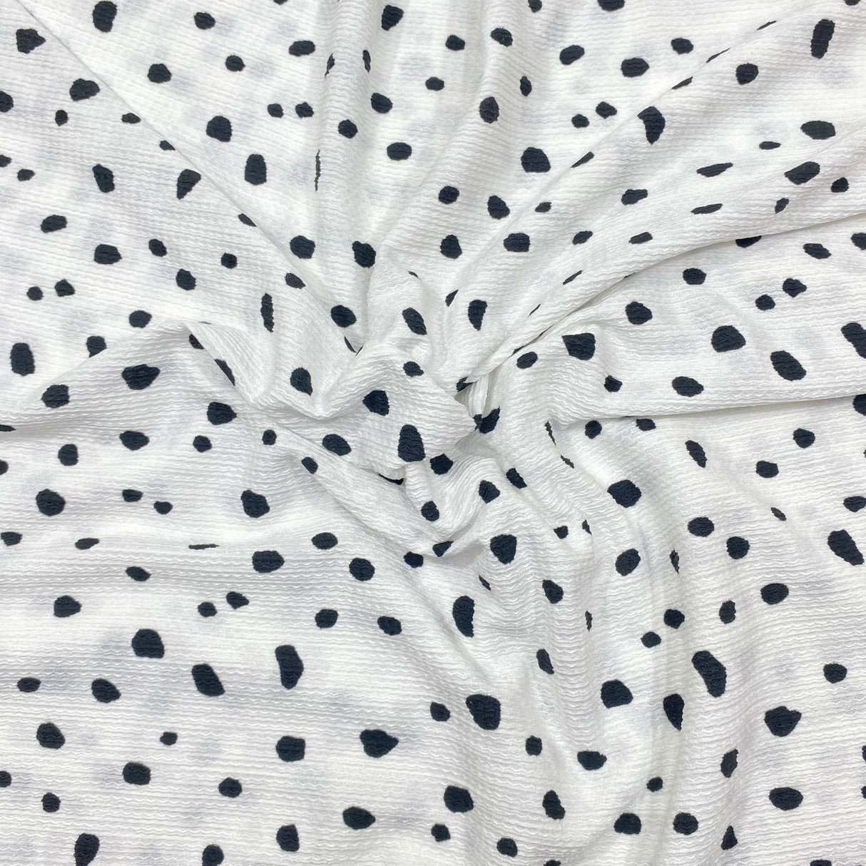 3 Metre Super Soft Viscose Jersey - 55" - (White Polka)