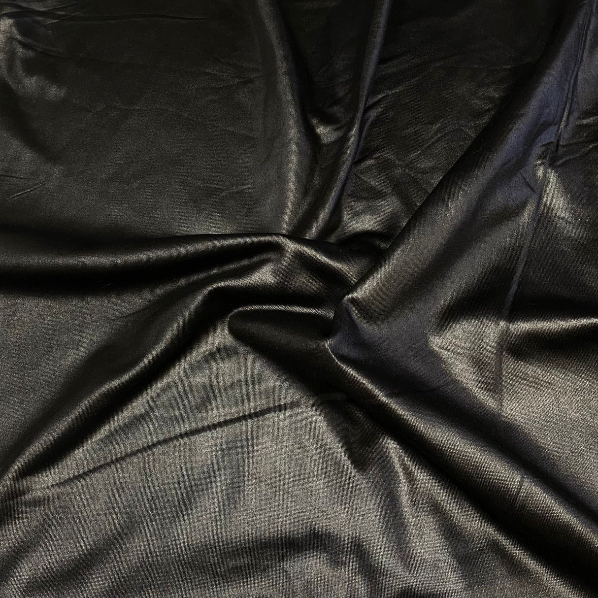 3 Metres Luxury Soft Wet Look Fleece Ponte Scuba - 55" Wide (Black)