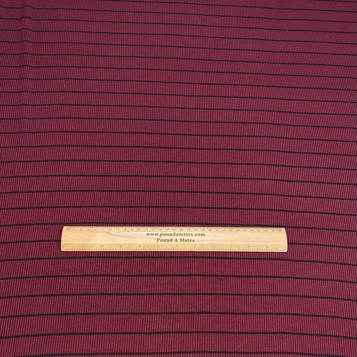 3 Metres Printed Ribbed Jersey 55” Wide - (Maroon & Black)