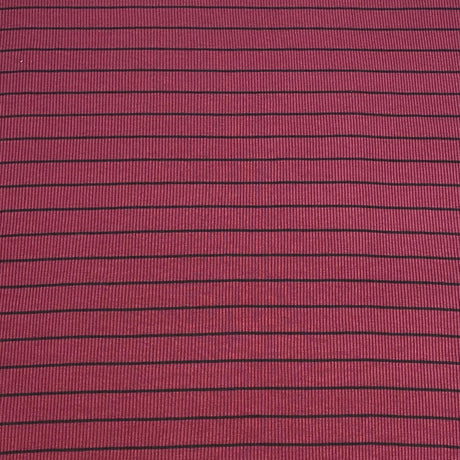 3 Metres Printed Ribbed Jersey 55” Wide - (Maroon & Black)