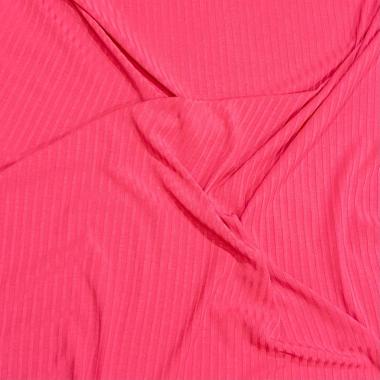 3 Metres Ribbed Jersey 55” Wide - (Bright Pink)