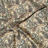 Per Metre Printed Cashmere Effect Crepe Fabric- 45" Wide (Paisley)