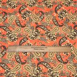 Per Metre Printed Cashmere Effect Crepe Fabric- 45" Wide (Orange)