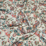 Per Metre Printed Cashmere Effect Crepe Fabric- 45" Wide (Floral)