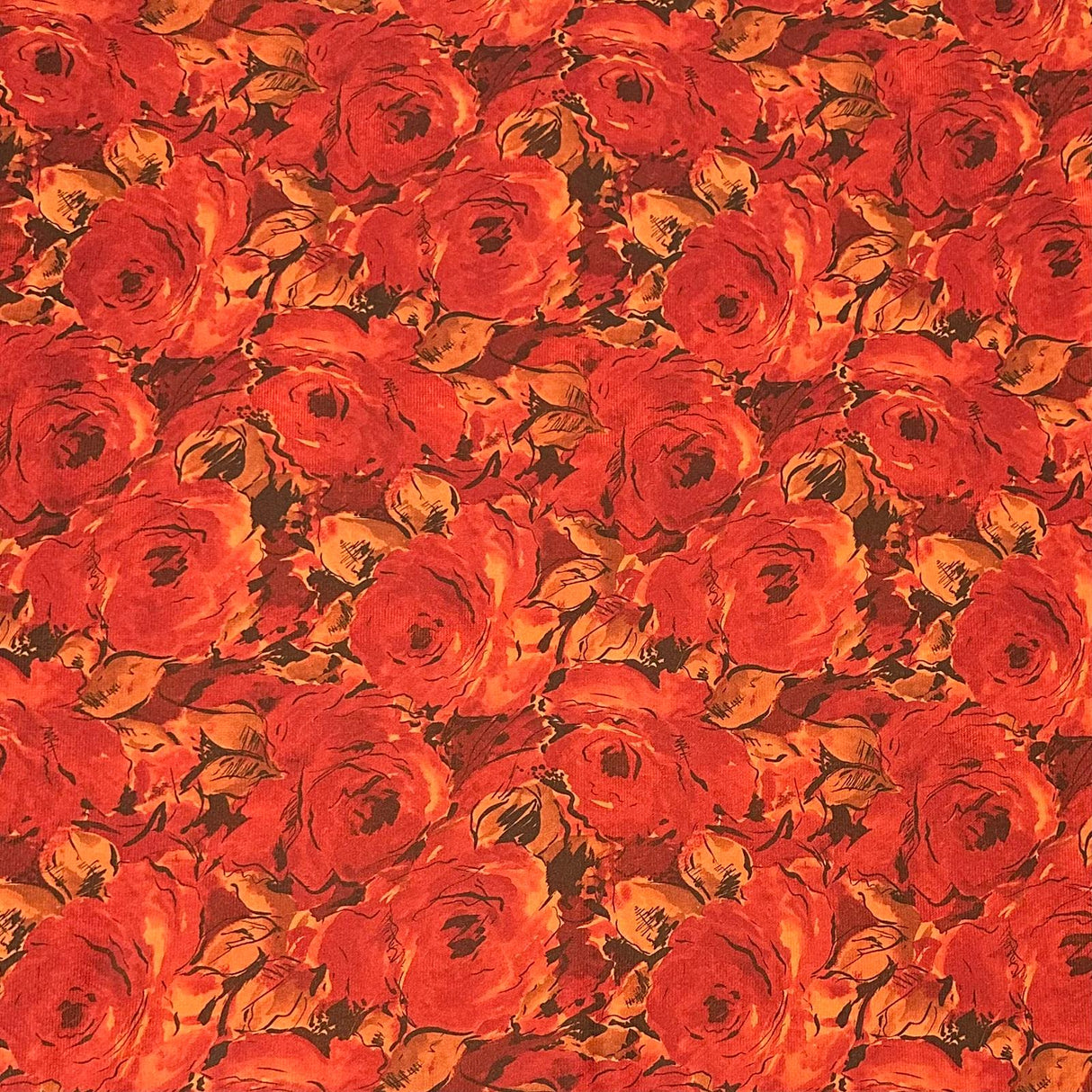 3 Metres Luxurious Jersey 55” Wide - (Fire)