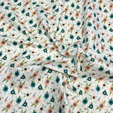 Per Metre Luxury Printed Quilting Cotton - (Cream Floral)