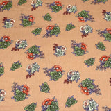 3 Metres, Premium Quality, Printed Dressmaking Viscose - 55" Wide (Brown Flowers)