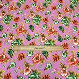 3 Metres, Premium Quality, Printed Dressmaking Viscose - 55" Wide (Mauve Flowers)