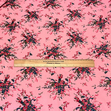 5 Metres Luxury 100% Cotton - 36" Wide - (Pink Splash)