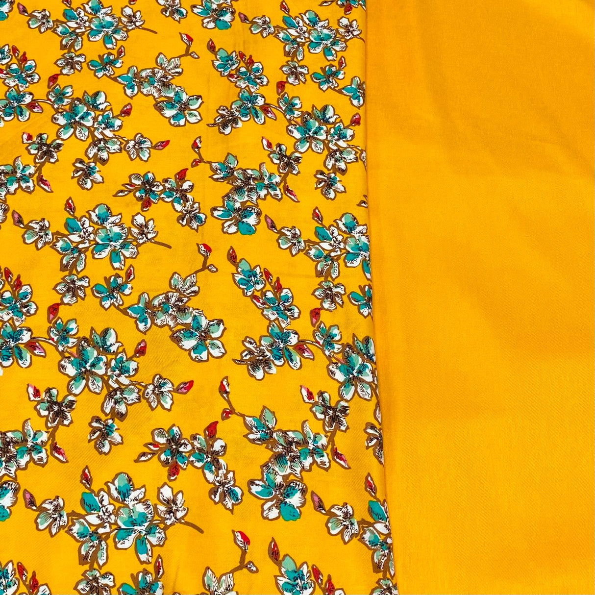 6 Metres, Premium Quality, Printed Dressmaking Viscose Bundle - 55" Wide (Yellow)