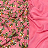 6 Metres, Premium Quality, Printed Dressmaking Viscose Bundle - 55" Wide (Pink)