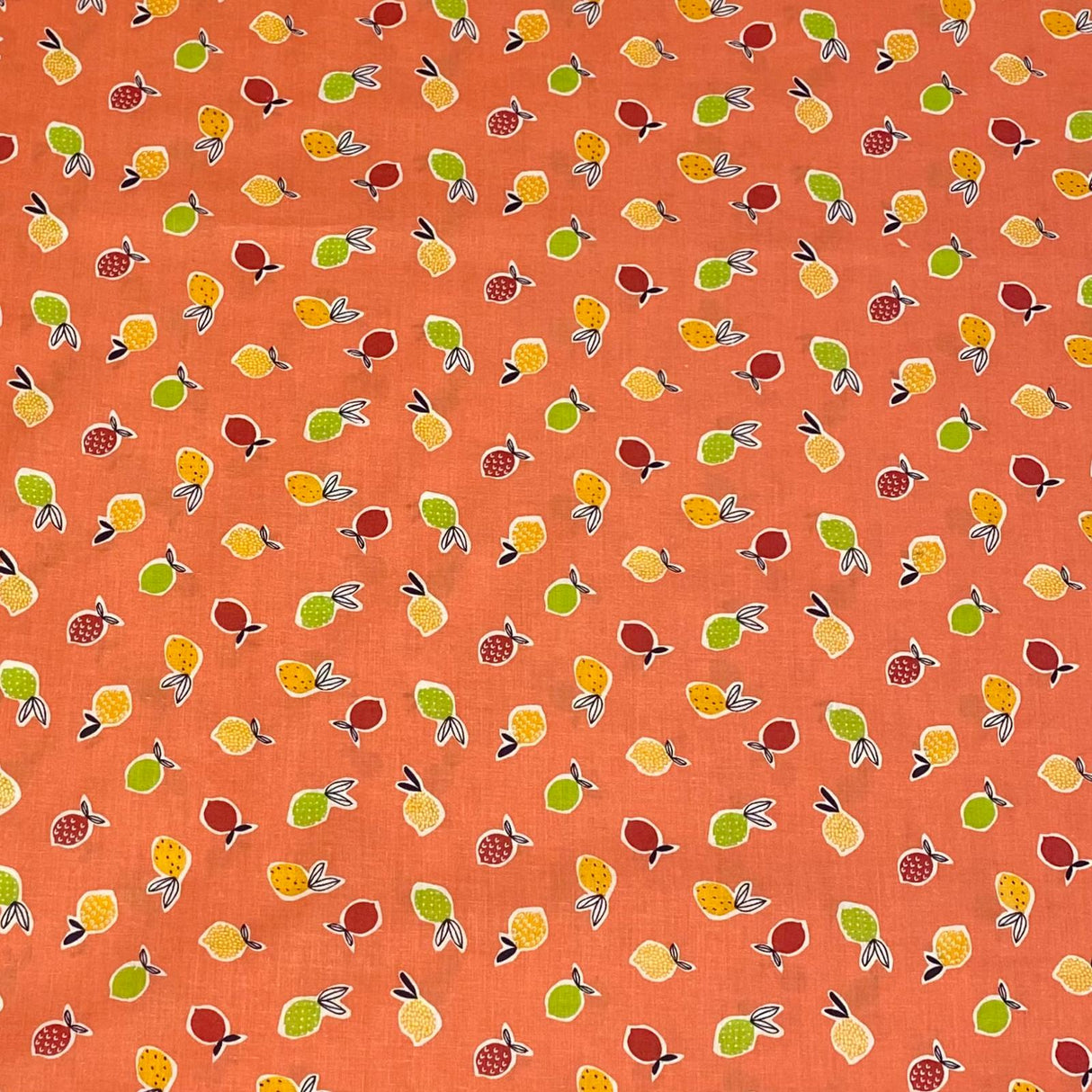 3 Metres Super Soft Printed Poplin Cotton - 63" Wide (Fruit)