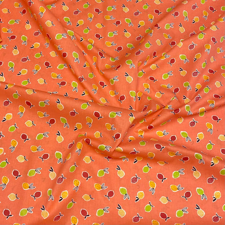 3 Metres Super Soft Printed Poplin Cotton - 63" Wide (Fruit)