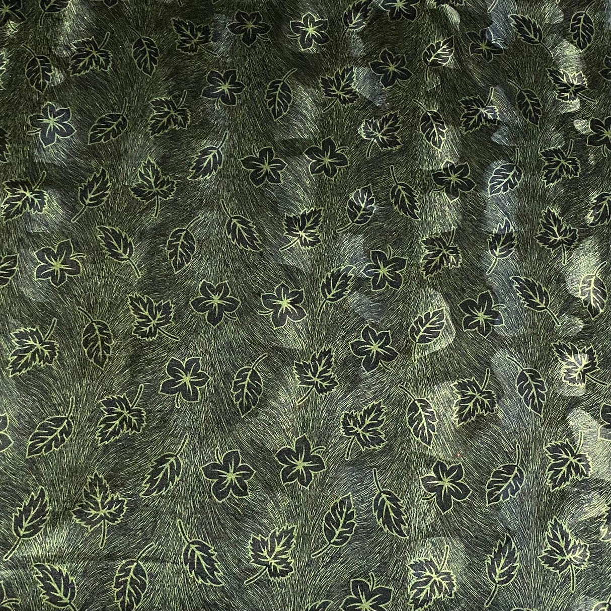 3 Metres Premium Printed Spandex Velvet 55" Wide (Green Floral)