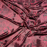 3 Metres Premium Printed Spandex Velvet 55" Wide (Rose)