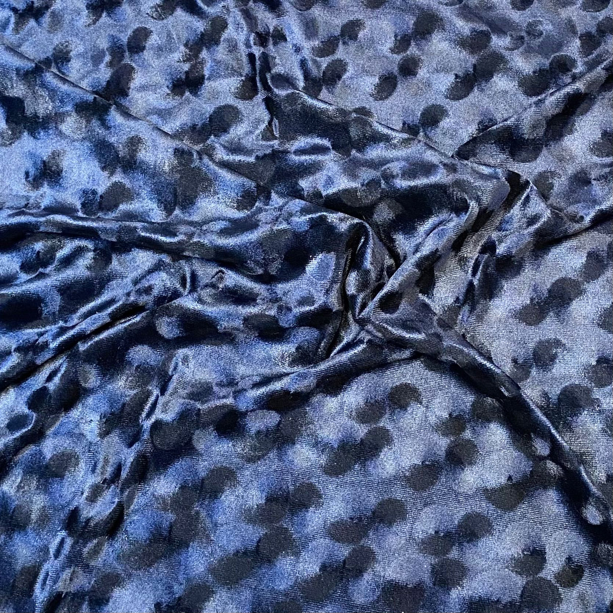 3 Metres Embossed Soft Velvet 55" Wide (Dark Navy)