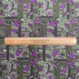 3 Metres Luxury 100% Cotton - 36" Wide - (Khaki & Purple)