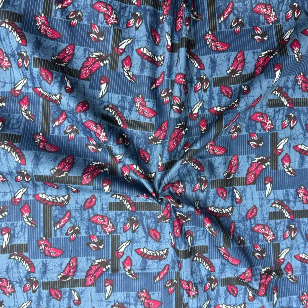 3 Metres Luxury 100% Cotton - 36" Wide - (Blue & Pink)