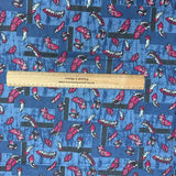 3 Metres Luxury 100% Cotton - 36" Wide - (Blue & Pink)