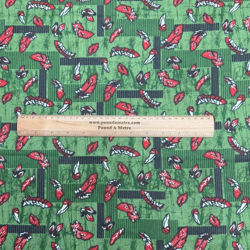 3 Metres Luxury 100% Cotton - 36" Wide - (Green & Red)