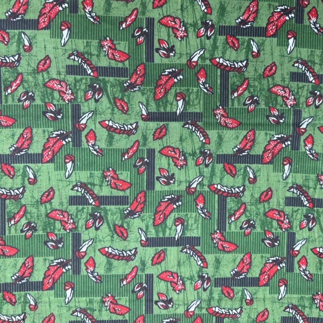 3 Metres Luxury 100% Cotton - 36" Wide - (Green & Red)