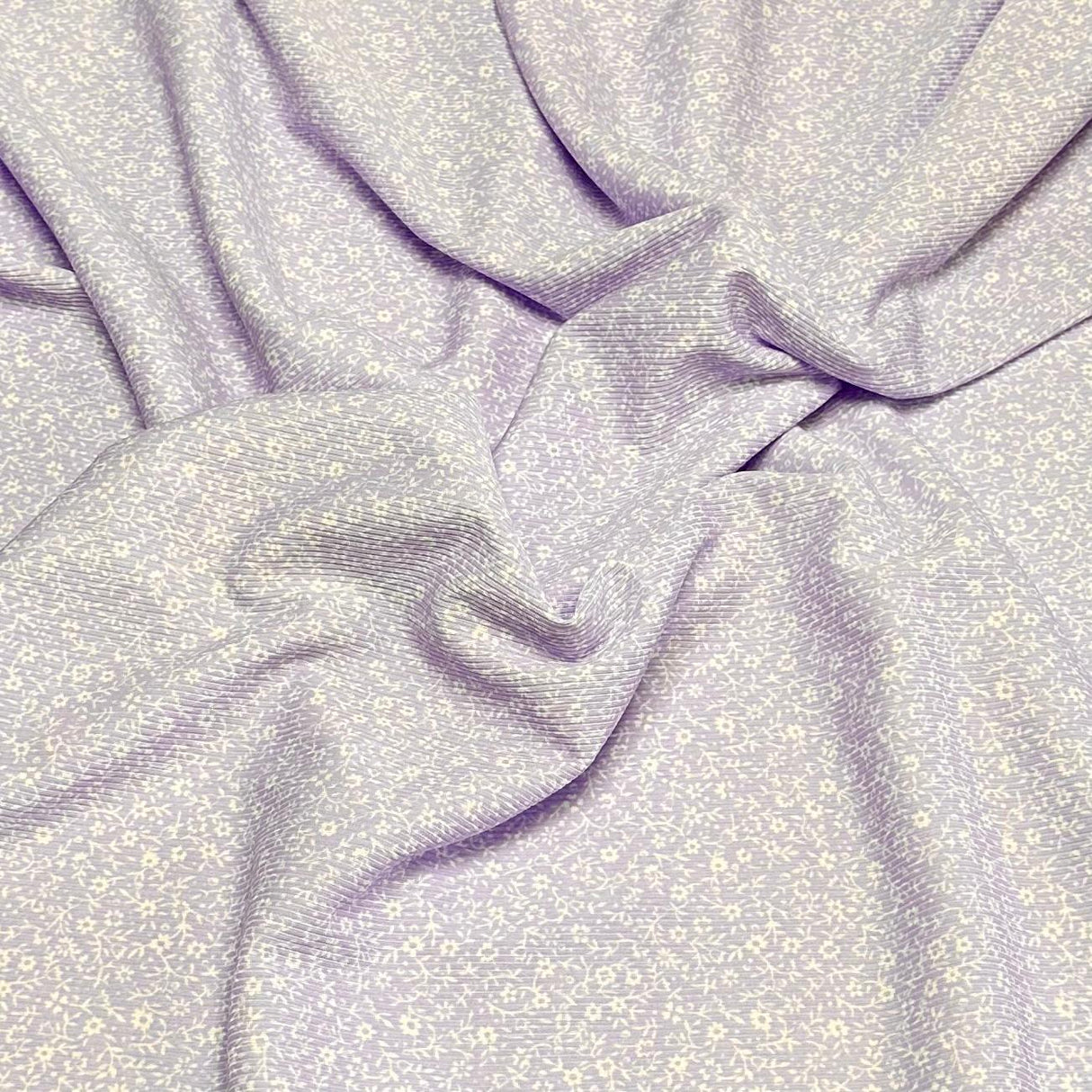 3 Metres Luxurious Printed Ribbed Jersey 55” Wide - (Lilac)