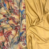 6 Metres, Premium Quality, Printed Dressmaking Viscose Bundle - 55" Wide (Gold)