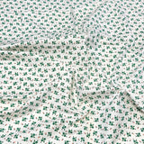 3 Metres Luxury 100% Cotton - 36" Wide - (Green Flowers)