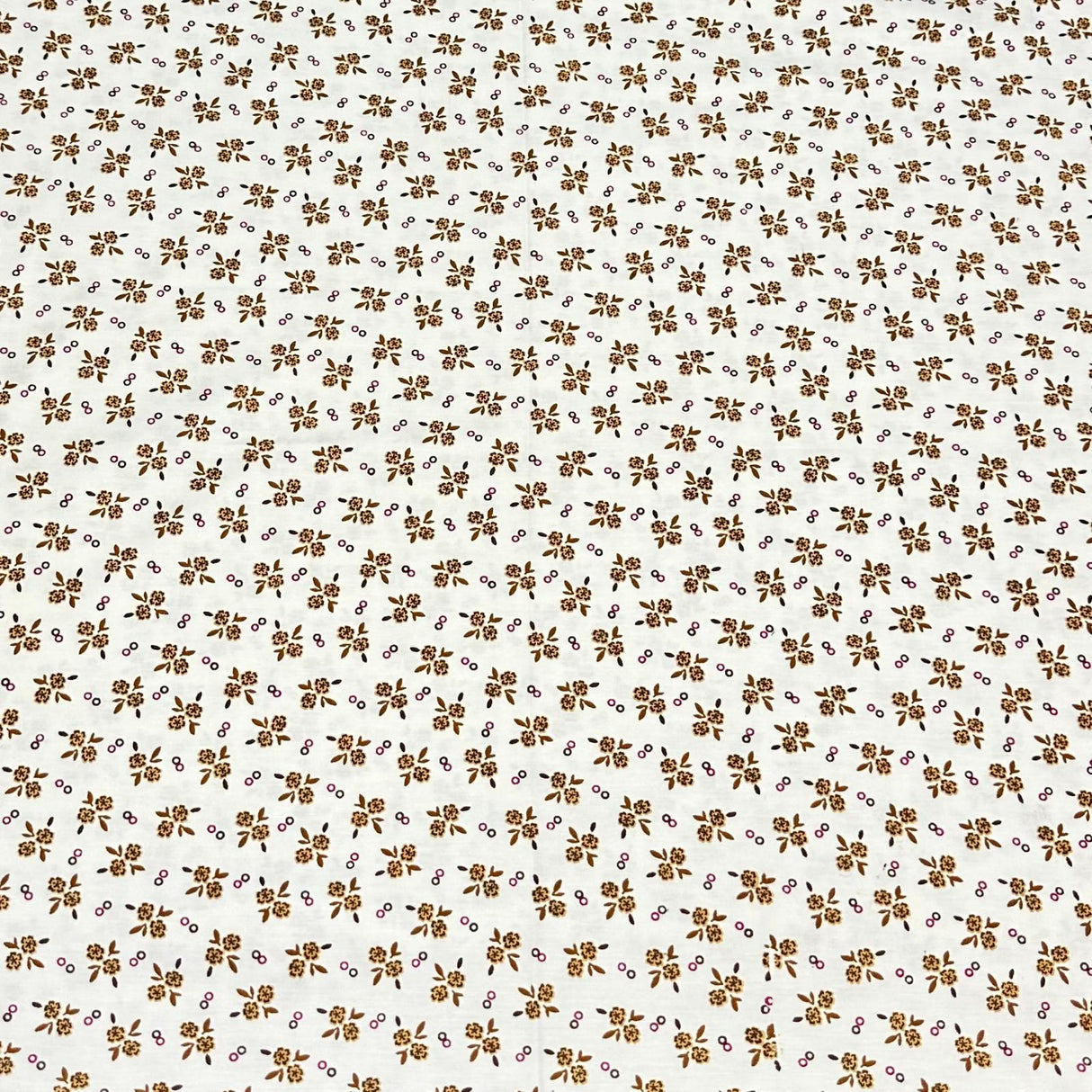 3 Metres Luxury 100% Cotton - 36" Wide - (Brown Flowers)