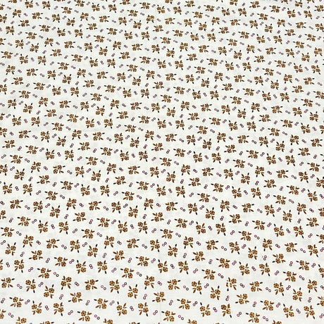 3 Metres Luxury 100% Cotton - 36" Wide - (Brown Flowers)