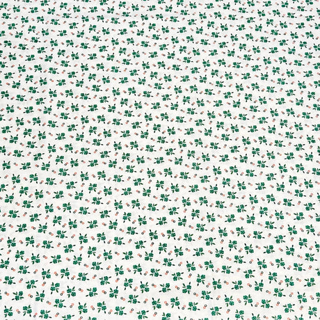 3 Metres Luxury 100% Cotton - 36" Wide - (Green Flowers)