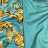 6 Metres, Premium Quality, Printed Dressmaking Viscose Bundle - 55" Wide (Teal)