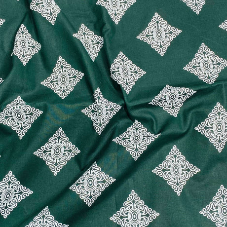 3 Metres Luxury 100% Cotton - 36" Wide - Emerald (Design Will Vary)